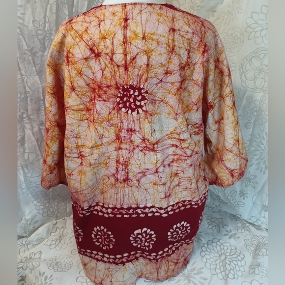 African Batik Long Cotton Shirt - Picture 4 of 8